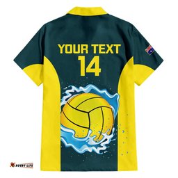 Custom Australia Water Polo 2024 Hawaiian Shirt Aussie Shark National Color Version