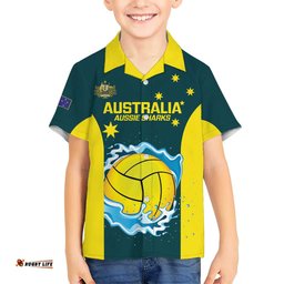 Custom Australia Water Polo 2024 Hawaiian Shirt Aussie Shark National Color Version