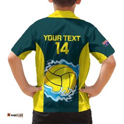 Custom Australia Water Polo 2024 Hawaiian Shirt Aussie Shark National Color Version