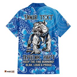 Personalised Bulldogs NAIDOC Week 2024 Hawaiian Shirt Aboriginal Fire Burning Sparks