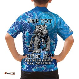 Personalised Bulldogs NAIDOC Week 2024 Hawaiian Shirt Aboriginal Fire Burning Sparks