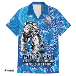 Personalised Bulldogs NAIDOC Week 2024 Hawaiian Shirt Aboriginal Fire Burning Sparks