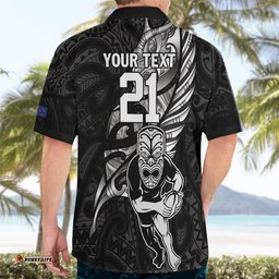 Custom New Zealand Maori Rugby Hawaiian Shirt Rarauhe Pango Silver Fern Manaia