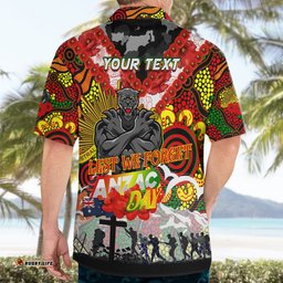 Personalised Panthers ANZAC Day Hawaiian Shirt Aboriginal Rising Sun