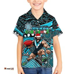 Merry Christmas AFL Power Hawaiian Shirt Aboriginal Santa Football Mascot
