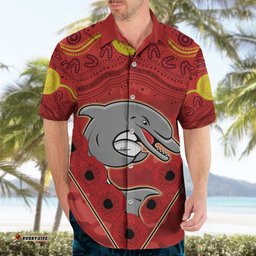Custom Dolphins Rugby ANZAC Hawaiian Shirt Aboriginal and Army Patterns