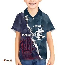 Personalised Demons And Blues Football Hawaiian Shirt Sporty Version