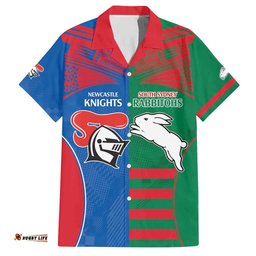 Custom Knights and Rabbitohs Rugby Hawaiian Shirt Sporty Style