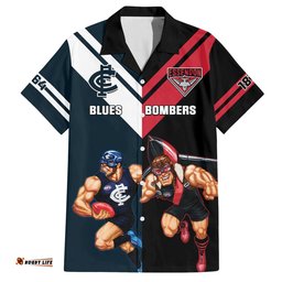 Custom Blues And Bombers Football Hawaiian Shirt 2024 Together Sporty