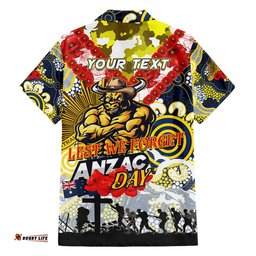 Personalised Cowboys ANZAC Day Hawaiian Shirt Aboriginal Rising Sun