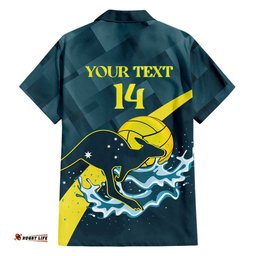 Custom Australia Water Polo 2024 Hawaiian Shirt Aussie Stingers Kangaroo Sporty Version