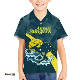 Custom Australia Water Polo 2024 Hawaiian Shirt Aussie Stingers Kangaroo Sporty Version