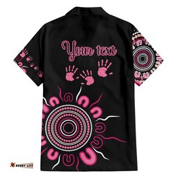 Personalised Aboriginal Ribbons Hawaiian Shirt Think Pink Butterfly Art Wall Clock Breast Cancer