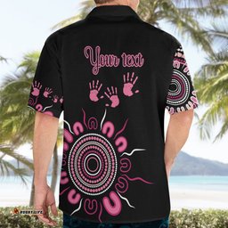 Personalised Aboriginal Ribbons Hawaiian Shirt Think Pink Butterfly Art Wall Clock Breast Cancer