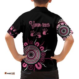 Personalised Aboriginal Ribbons Hawaiian Shirt Think Pink Butterfly Art Wall Clock Breast Cancer