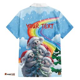 Personalised Australia Koala Christmas Hawaiian Shirt Santa Claus Ho Ho Ho