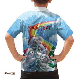 Personalised Australia Koala Christmas Hawaiian Shirt Santa Claus Ho Ho Ho