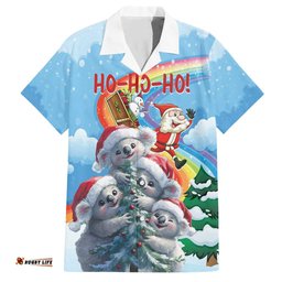 Personalised Australia Koala Christmas Hawaiian Shirt Santa Claus Ho Ho Ho