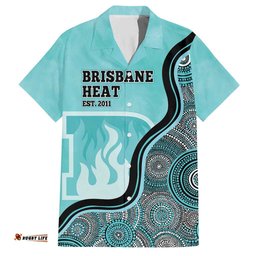 Custom Brisbane Heat Hawaiian Shirt Indigenous Art Grunge Style
