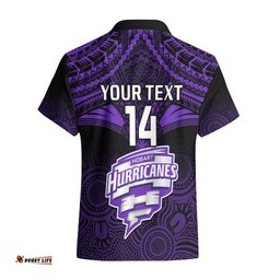 Custom Hobart Hurricanes Cricket Hawaiian Shirt Unique Indigenous Art Mix Polynesian Pattern