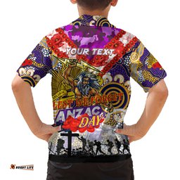 Personalised Storm ANZAC Day Hawaiian Shirt Aboriginal Rising Sun