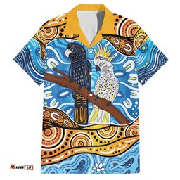 Australia Birds Aboriginal Art Hawaiian Shirt