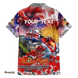 Personalised Australia Rugby Dragons ANZAC Hawaiian Shirt St George Illawarra Scratch Style