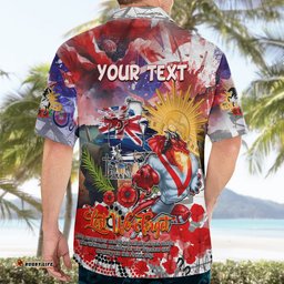 Personalised Australia Rugby Dragons ANZAC Hawaiian Shirt St George Illawarra Scratch Style