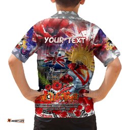 Personalised Australia Rugby Dragons ANZAC Hawaiian Shirt St George Illawarra Scratch Style