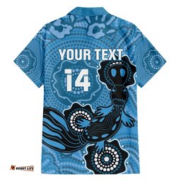 Custom NSW Blues Rugby Hawaiian Shirt 2024 Platypus Mix Aboriginal Art
