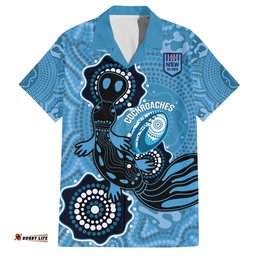 Custom NSW Blues Rugby Hawaiian Shirt 2024 Platypus Mix Aboriginal Art