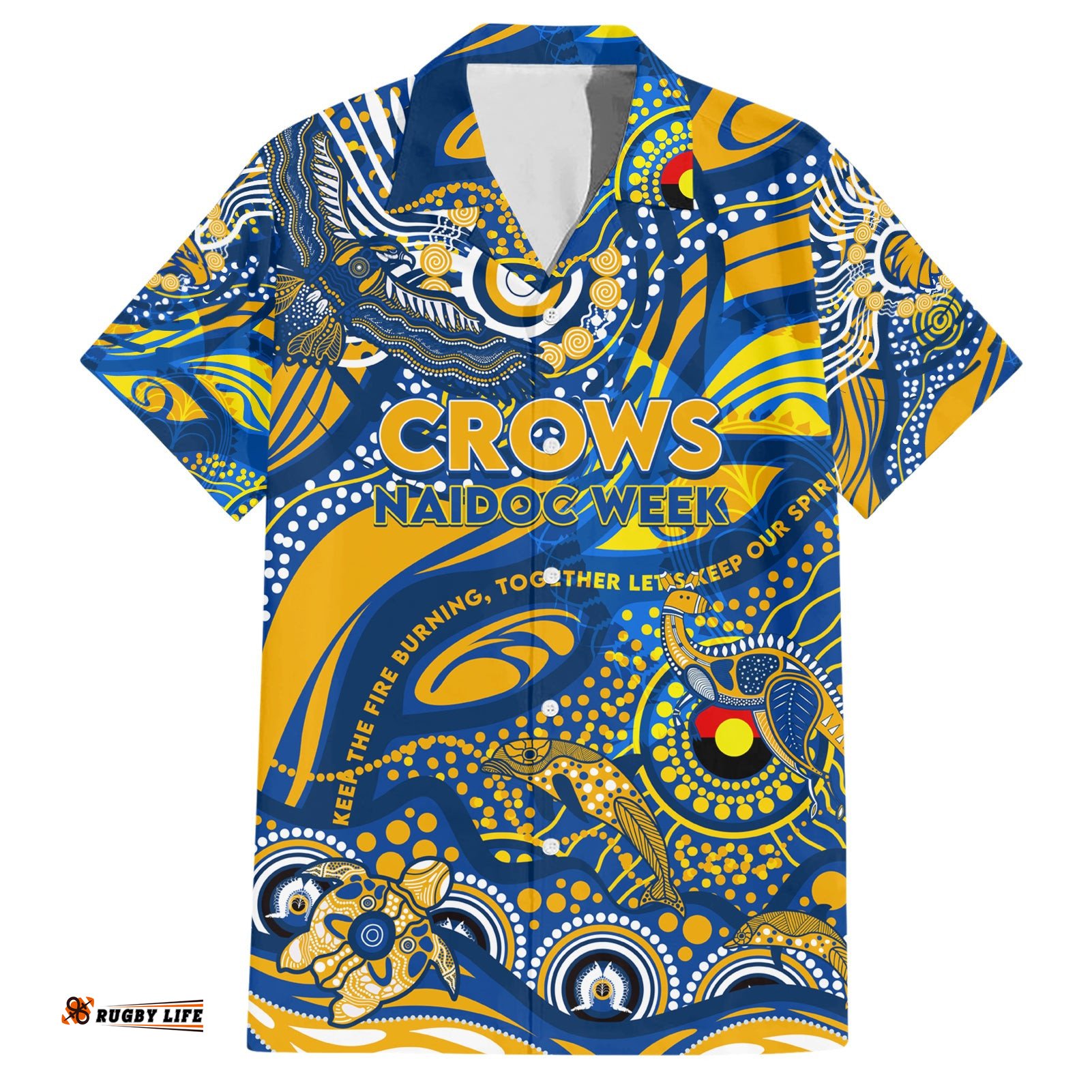 Custom NAIDOC Week 2024 Eagles Hawaiian Shirt Aboriginal Animals Keep The Fire Burning
