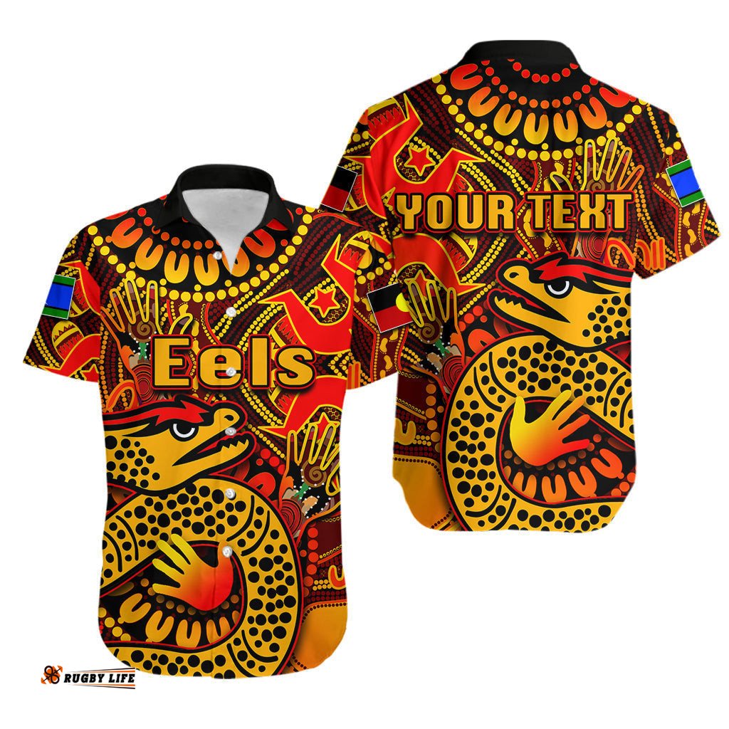 Custom Personalised NAIDOC Parramatta Eels Hawaiian Shirt NAIDOC Patterns No.2