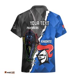 Personalised Panthers And Knights Rugby Hawaiian Shirt Sporty Style