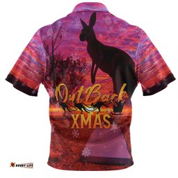 Australia Christmas Kangaroo Camping Hawaiian Shirt - Aussie Outback Merry Christmas Hawaiian Shirt