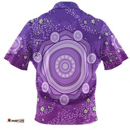 Australia Aboriginal Custom Hawaiian Shirt - Purple Dot Painting Art Washo Hawaiian Shirt