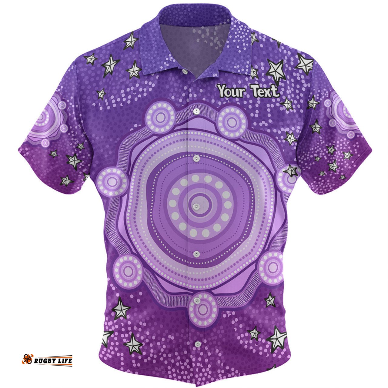 Australia Aboriginal Custom Hawaiian Shirt - Purple Dot Painting Art Washo Hawaiian Shirt