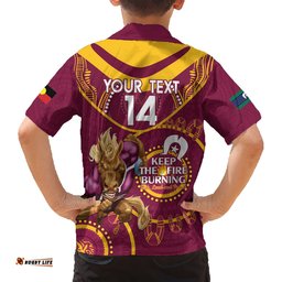 Custom NRL Broncos NAIDOC Week Hawaiian Shirt Keep The Fire Burning Indigenous Art