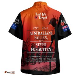 Australia Anzac Day Custom Hawaiian Shirt Lest We For Get Anzac Quotes Shirt