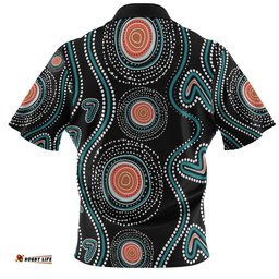 Australia Dot Painting Inspired Aboriginal Hawaiian Shirt - Aboriginal Green Dot Patterns Art Painting Hawaiian Shirt