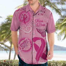 Personalised Australia Indigenous Hawaiian Shirt Breast Cancer Ribbon Think Pink Pink Version