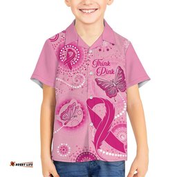 Personalised Australia Indigenous Hawaiian Shirt Breast Cancer Ribbon Think Pink Pink Version