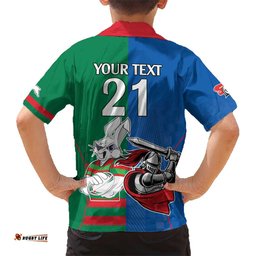 Custom Knights and Rabbitohs Mascot Together Hawaiian Shirt