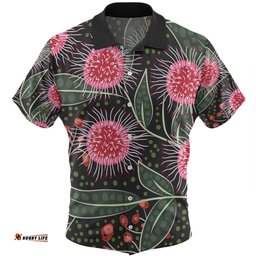 Australia Flowers Aboriginal Hawaiian Shirt - Aboriginal Style Australian Hakea Flower Hawaiian Shirt