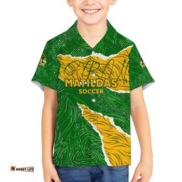 Personalised Matildas Hawaiian Shirt Australia Soccer Fingerprint