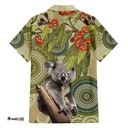 Aboriginal Koala Art Painting With Gum Blossom Hawaiian Shirt