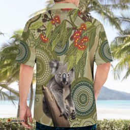 Aboriginal Koala Art Painting With Gum Blossom Hawaiian Shirt