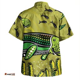 Australia Aboriginal Hawaiian Shirt - Mother And Baby Dugong Aboriginal Art Hawaiian Shirt