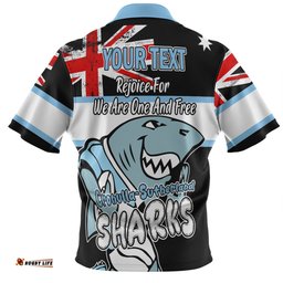 Cronulla-Sutherland Sharks Hawaiian Shirt - Happy Australia Day We Are One And Free V2