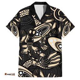 Australia Mothers Day Hawaiian Shirt Mom And Baby Platypus Aboriginal Art